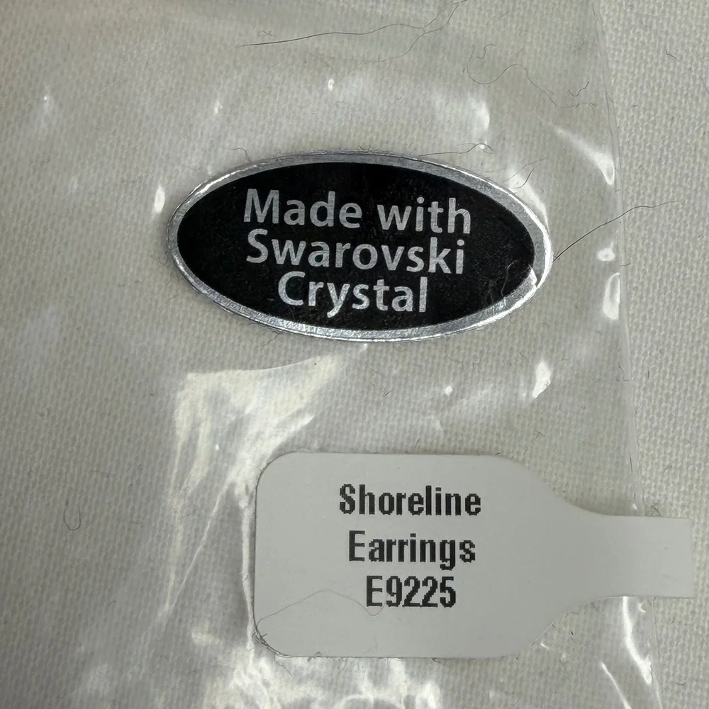Shoreline Swarovski Crystal Drop Earrings Silver Floral Boho Romantic New